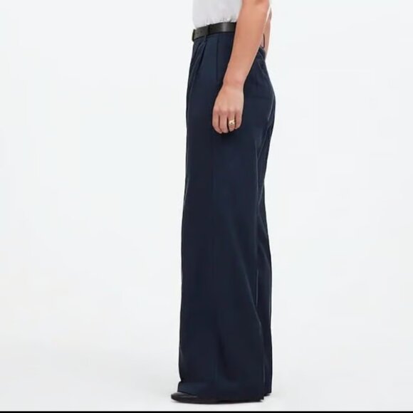 MADEWELL HARLOW WIDE LEG PANTS TROUSER DEEP INDIGO NAVY $120 NEW 12 - Picture 4 of 14